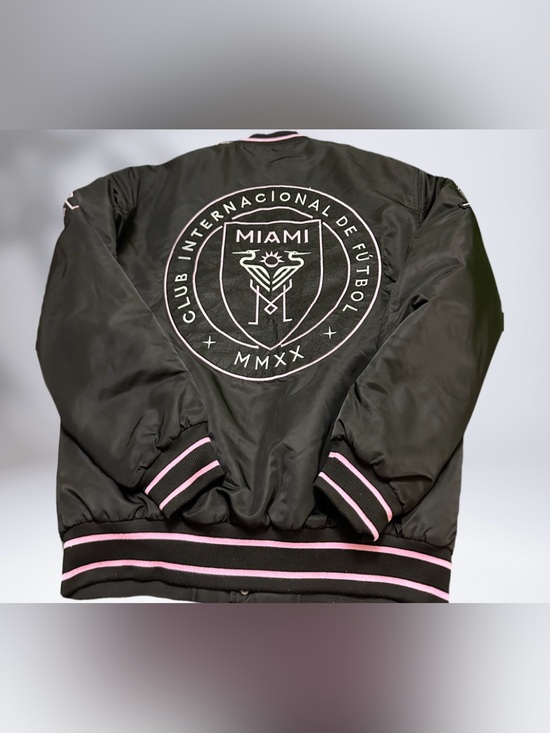 MLS Jackets & Blazers - Club Internacional de Fútbol Miami Black and Pink Bomber Jacket M